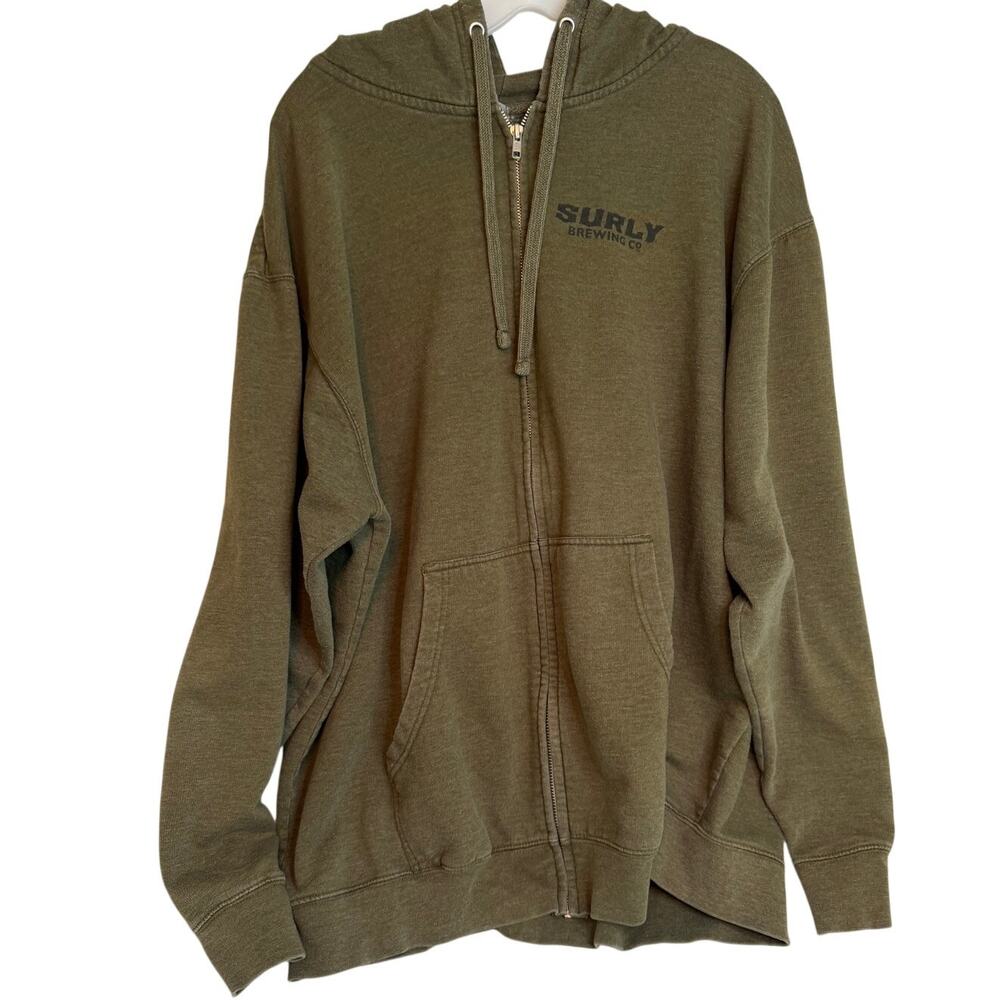 Surly Brewing‎ Co Olive Zip Hoodie Independent Trading Co